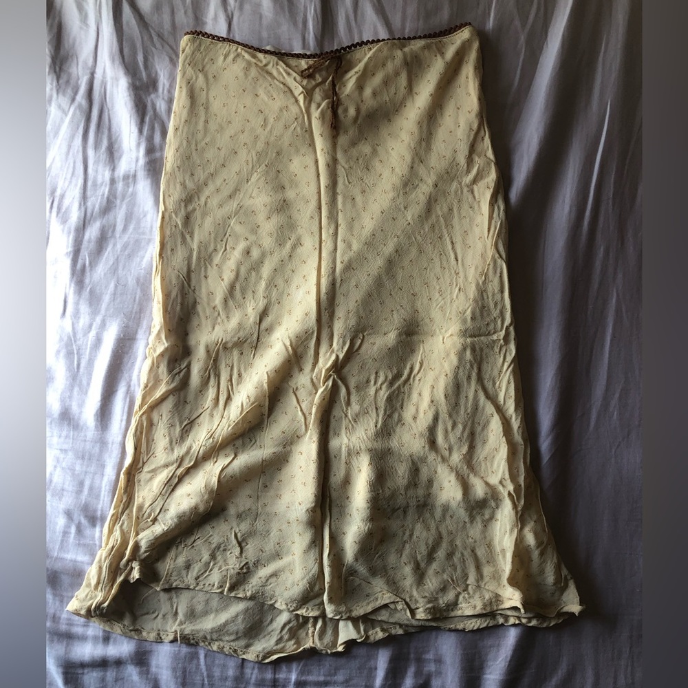 Cream forever 21 midi skirt